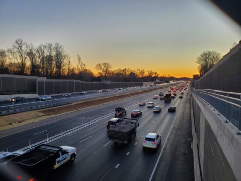 The I-66 Express Lanes at sunset on a November day.