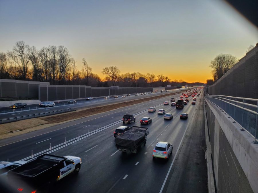 The+I-66+Express+Lanes+at+sunset+on+a+November+day.