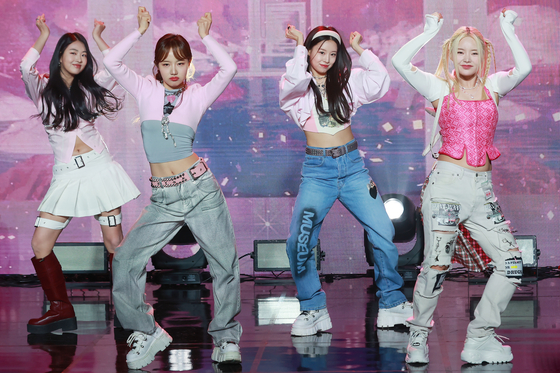 Popular K-Pop girl group FiftyFifty performs on stage. // Image courtesy of Korea Daily