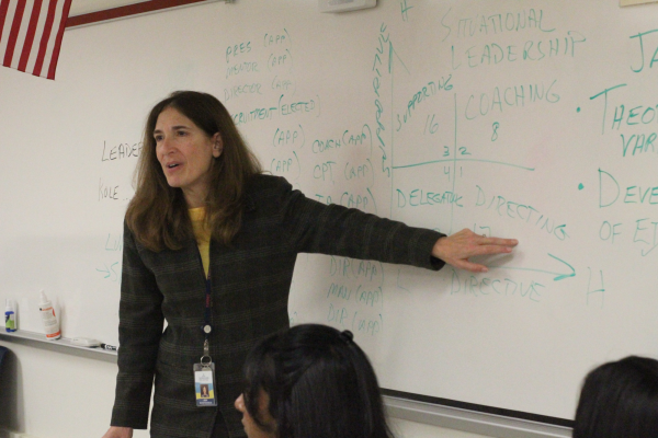 Principal Ann Bonitatibus teaches a seventh period Ethical Leadership course. The class covers the fundamentals and applications of being a leader. “In other schools, the Ethical Leadership class was intended [for] principals to meet periodically with their SGA leaders or some club presidents,” Bonitatibus said. “At TJ, we wanted to take more of a philosophical approach to ethics in leadership.”