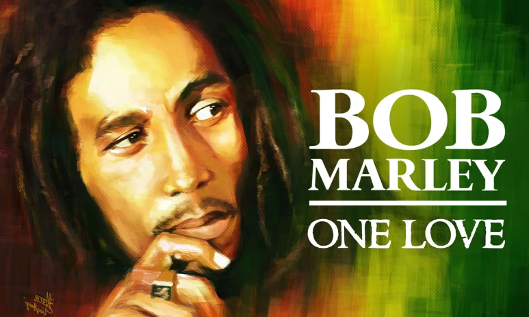 Bob Marley’s iconic album “Legend - The Best Of Bob Marley And The Wailers” was released in 1984. This artwork features the same face on his album with a red, yellow and green background to symbolize Rastafari, the religious movement focused on a life of peace. 