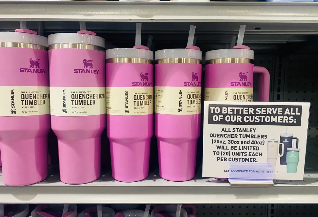 With the recent Stanley craze, Target stores have been limiting the number of Stanley bottles purchasable per customer. 