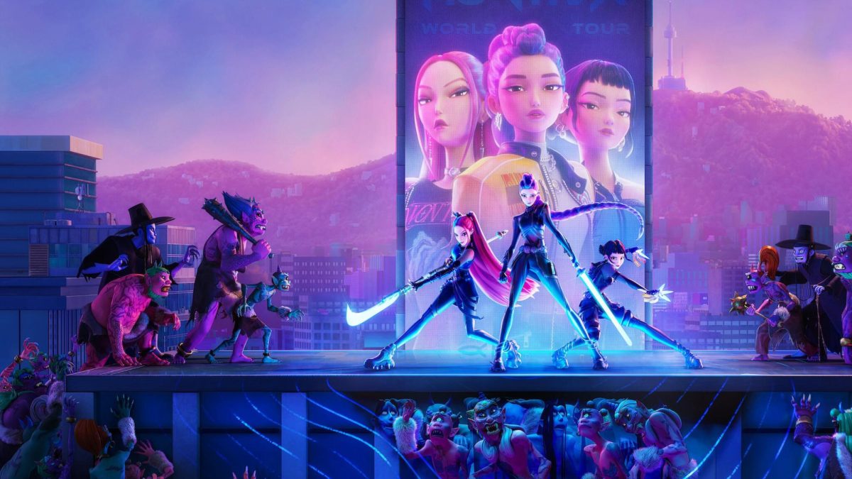 The HUNTR/X singer Rumi (voiced by Arden Cho, singing voice Ejae) holds a relationship with Jinu (Ahn Hyo Seop, singing voice Andrew Choi) over their shared experiences being demons. Although their relationship is not purely romantic, moments like these, modeled after similar K-drama scenes, make the film feel more authentically Korean and nuanced. 