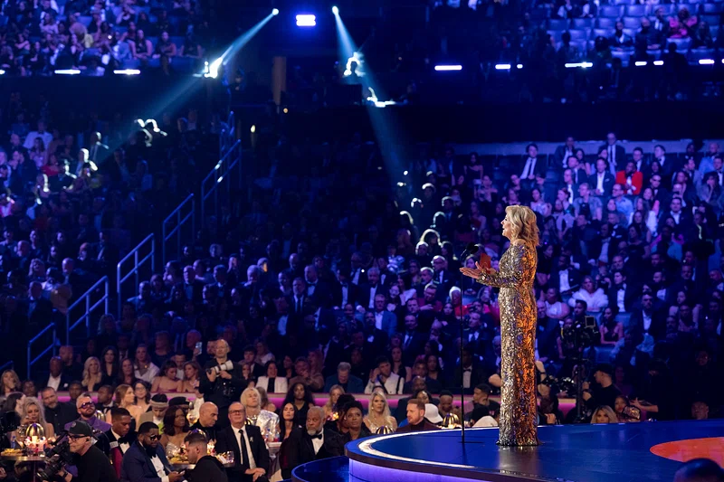 Jill Biden announcing the Song of the Year winner at the 65th annual Grammy Awards.
