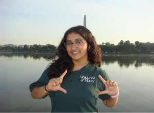 Posing in her William and Mary merch, senior Moubon Kurukumbi reflects on her college application journey. "Definitely research what [kind of college] you want [to attend]," Kurukumbi said. "My list was different from a lot of Jefferson kids. Your list is not going to look like your friend's list, and that's fine."